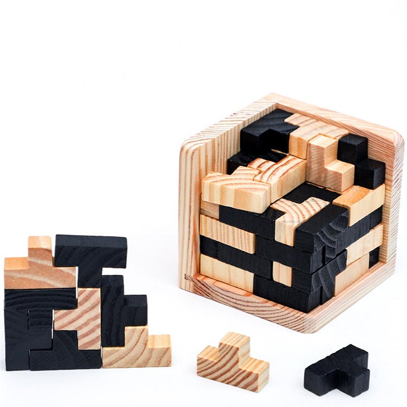 Wooden Toys Adult Puzzle Kongming Lock New Design Luban Lock Decompression Tool Magic Cube Toy (4)