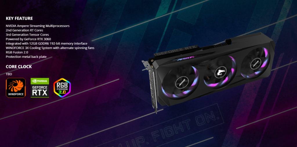 Gigabyte Aorus Geforce Rtx 3060 Elite 12g 3 X Windforce Fans 12gb 192 Bit Gddr6 Gv N3060aorus E 12gd Graphics Video Card (2)