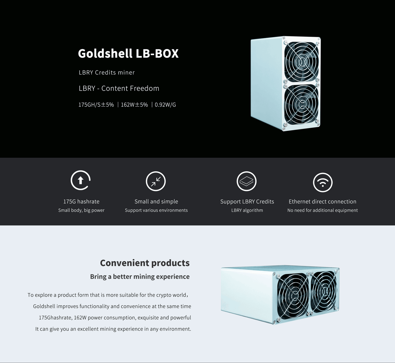 Goldshell Lb Box Without Psu 175ghs Lbry Lbc Asic Miner More Economical Than Ck Box Kd Box Mini Doge L7 L3+ (1)