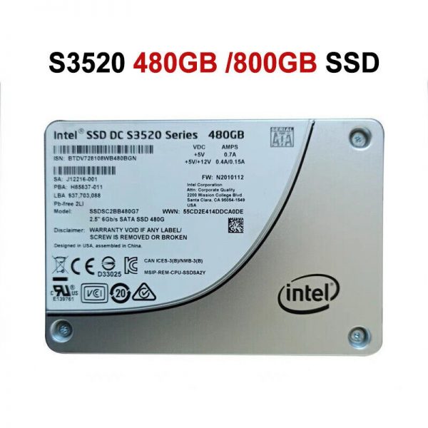 Intel S3520 Ssd Dc Series 480gb800gb Sata 6gbs Mlc 2.5 Solid State Drives (1)