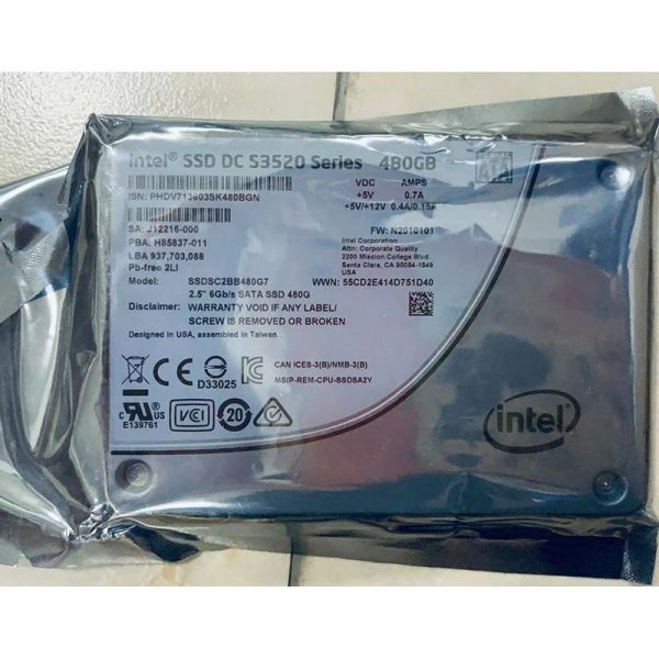 Intel S3520 Ssd Dc Series 480gb800gb Sata 6gbs Mlc 2.5 Solid State Drives (3)
