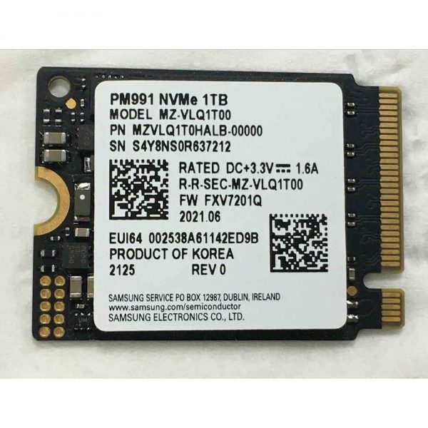 New Samsung Pm991 M.2 2230 Ssd 1tb Nvme Pcie For Microsoft Surface Pro X Pro 7+ (1)