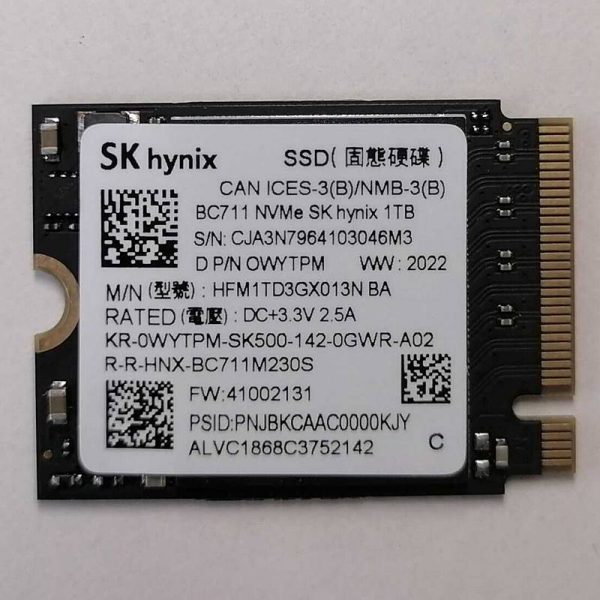 Sk Hynix 512gb Nvme Pcie M.2 2230 Ssd Bc711 30mm Solid State Drive Hfm512g3x013n (1)