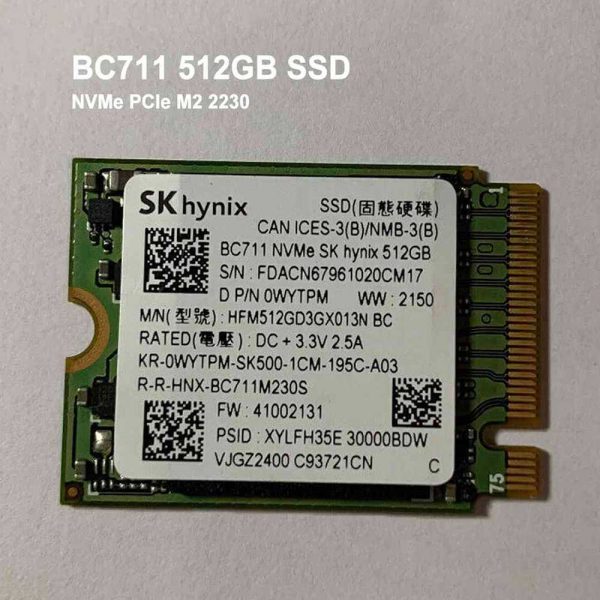 Sk Hynix Bc711 M.2 2230 1tb Nvme Pcie For Microsoft Surface Pro 7+ 8 Steam Deck (10)