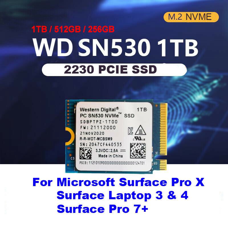 XPC Technologies 2TB M.2 2230 NVMe PCIe SSD Gen 4.0x4, 4500MB/s Read, 4000  MB/s Write Upgrade for Steam Deck, Surface Pro 7+, Surface Pro 8, Surface L 